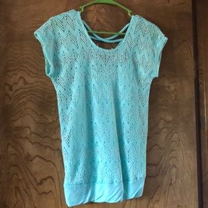 Aqua blouse.
